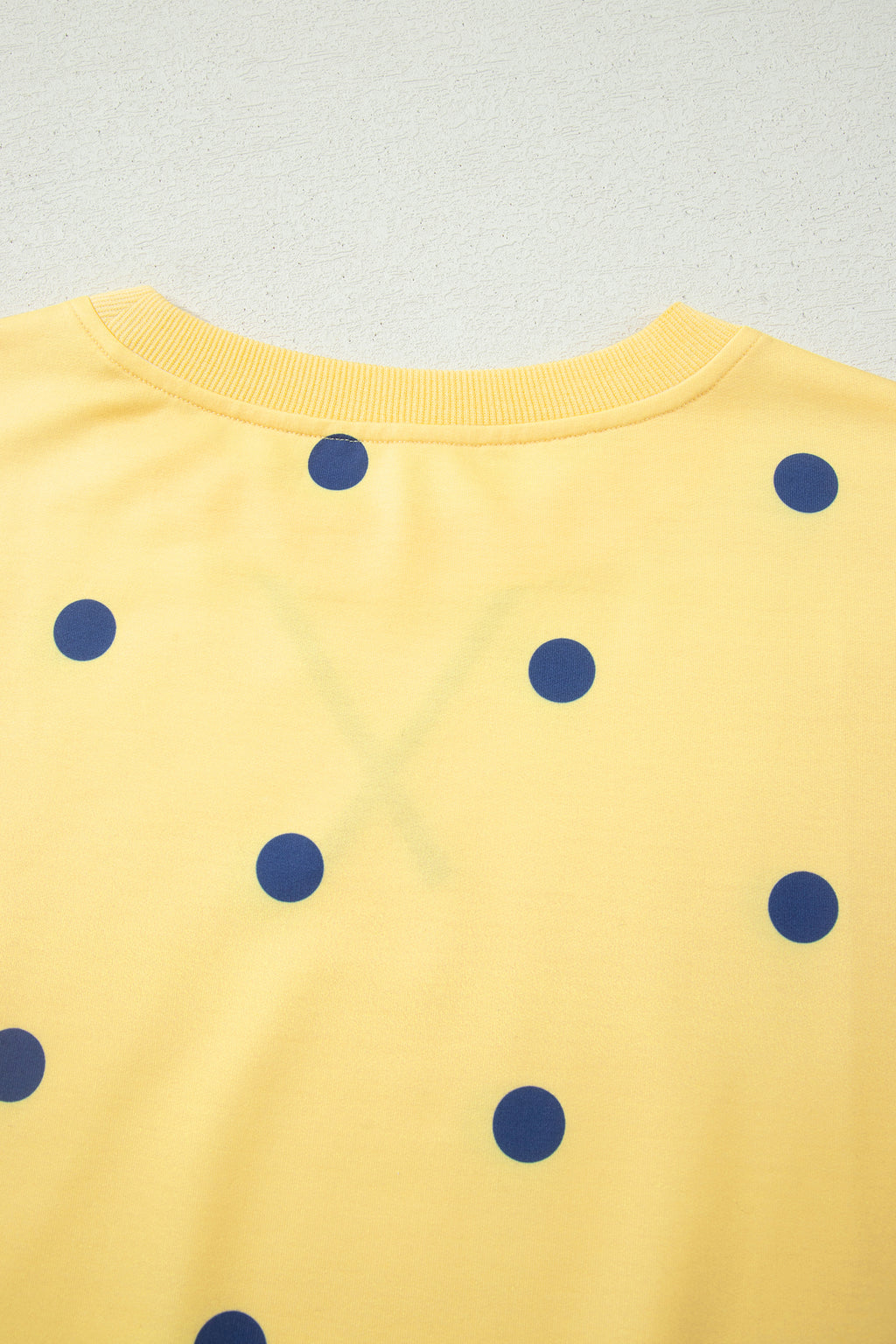 Yellow Polka Dot Print Crossed Seam Detail Oversize Tee