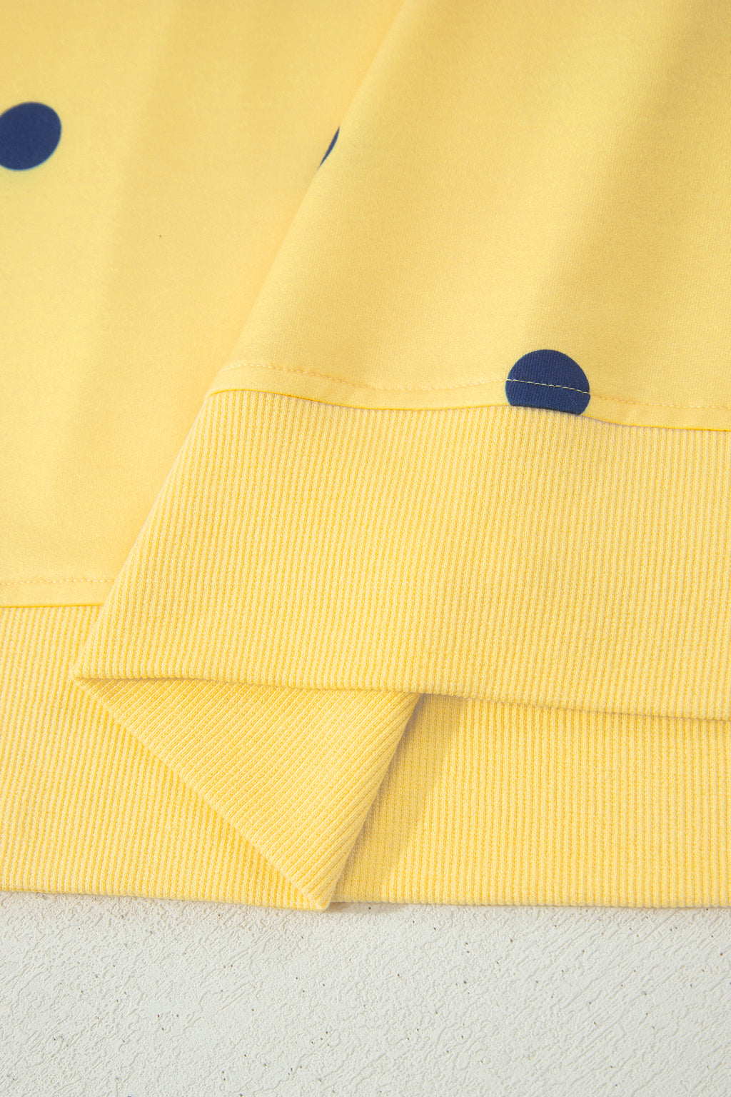 Yellow Polka Dot Print Crossed Seam Detail Oversize Tee