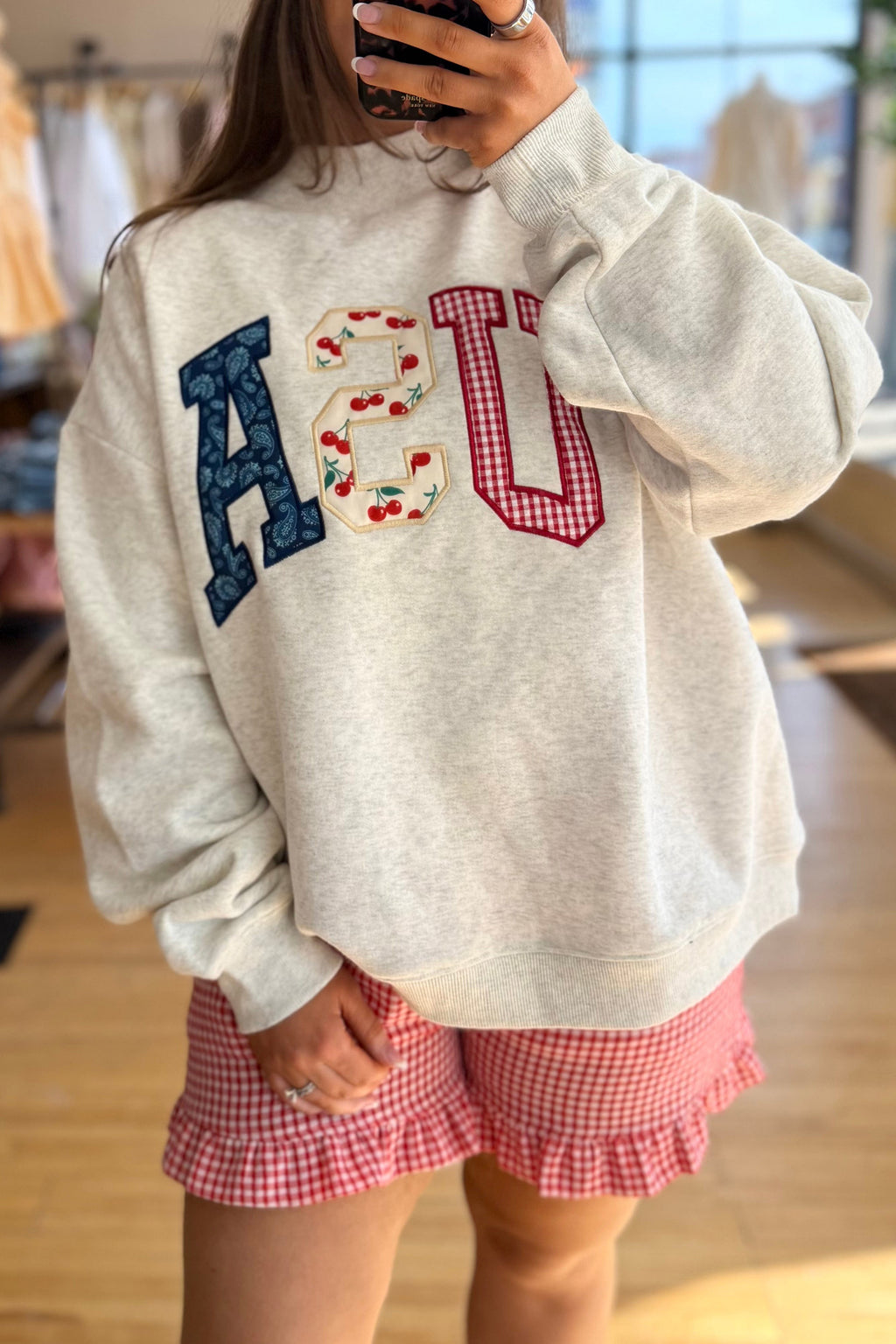 Light Grey GOD IS GOOD Letter Print Crewneck Pullover Sweatshirt