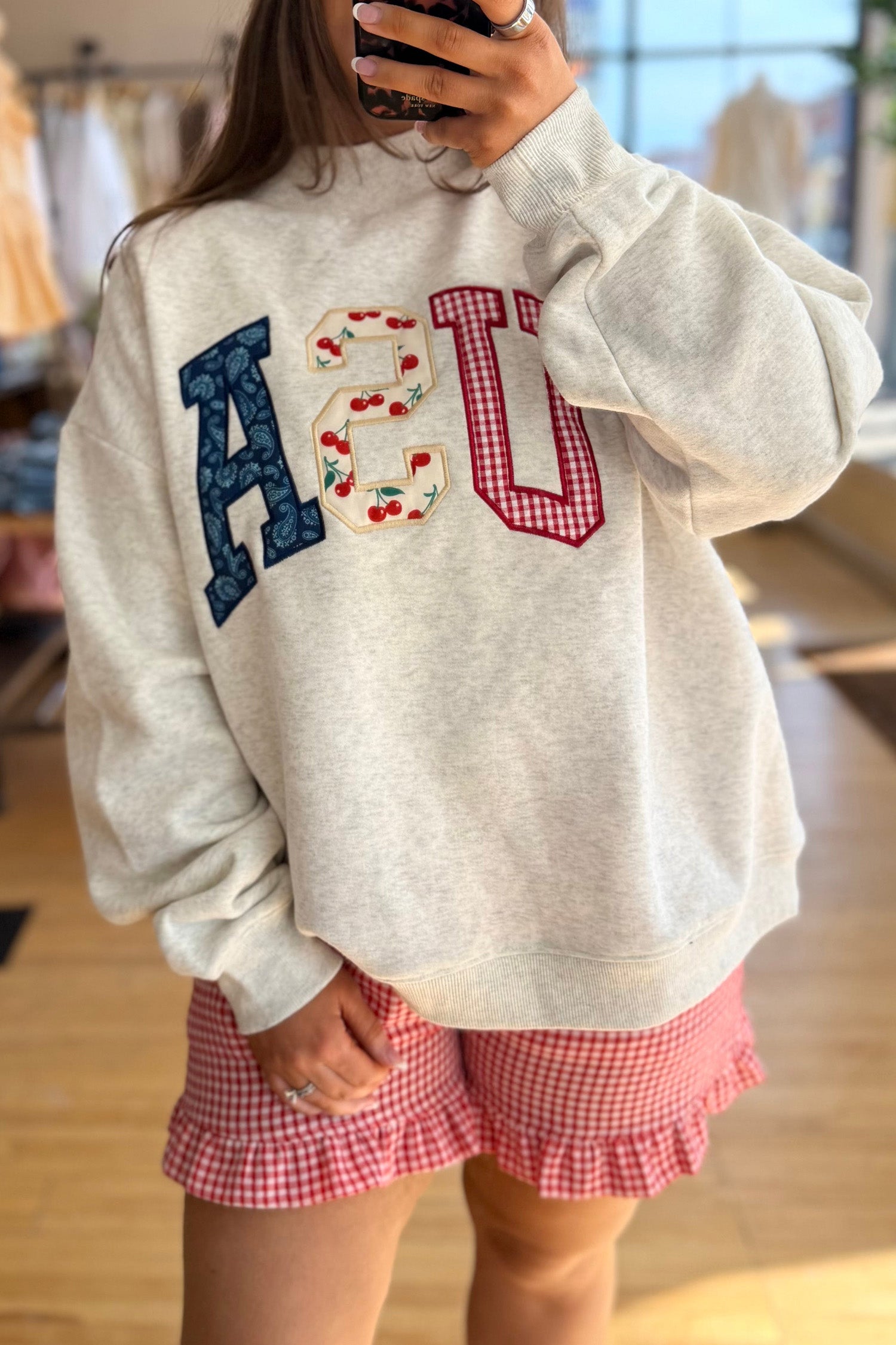 Light Grey GOD IS GOOD Letter Print Crewneck Pullover Sweatshirt