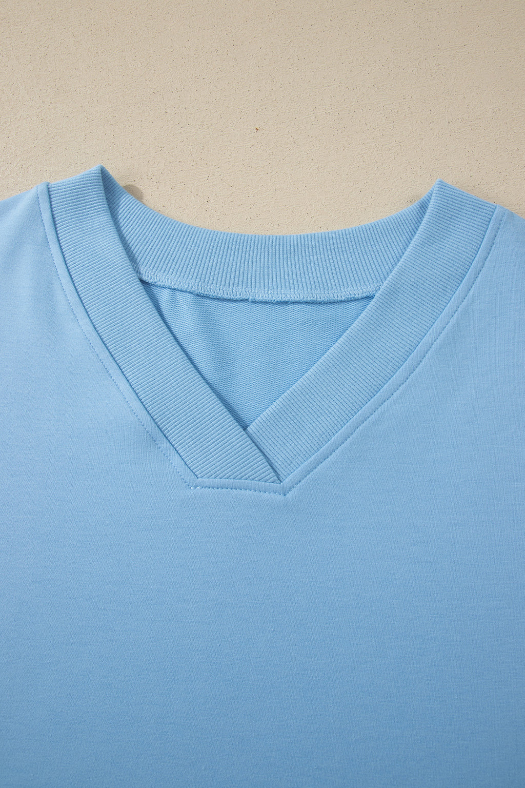 Mint Green Solid Color V Neck Tee Drawstring Pant Set