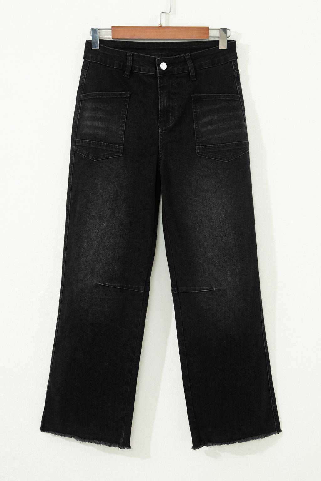 Sail Blue Frayed Cropped Barrel Jeans