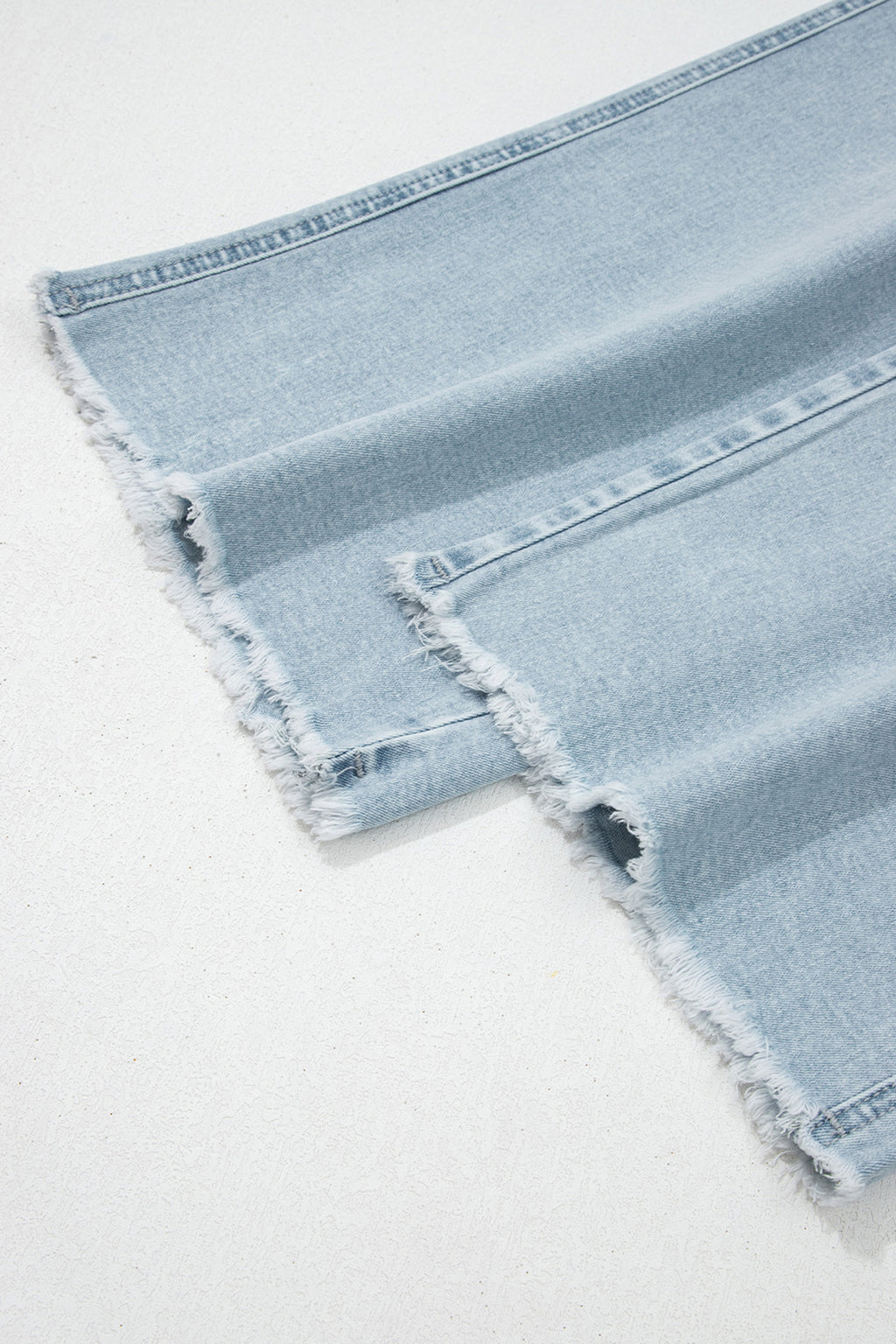 Sail Blue Frayed Cropped Barrel Jeans