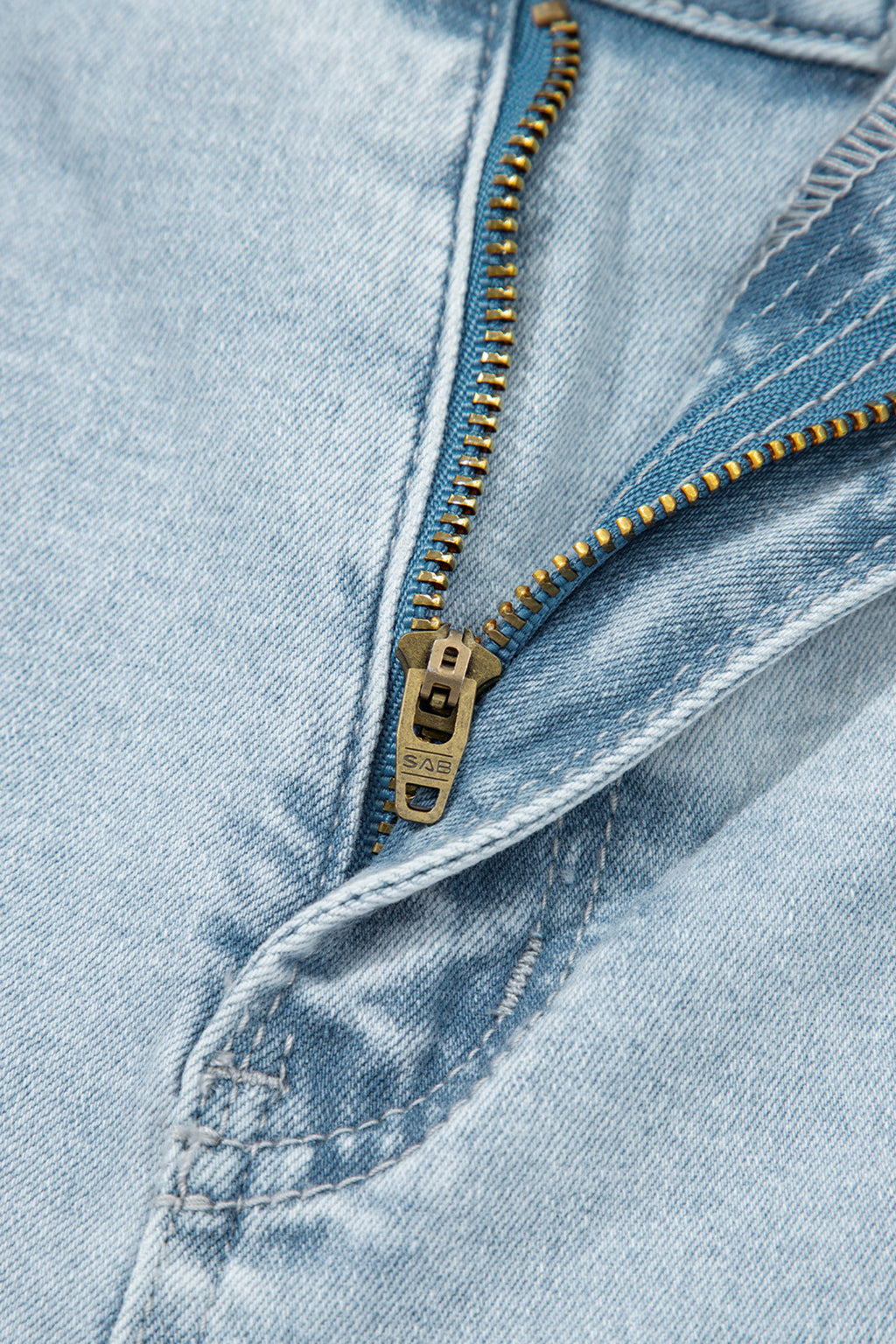 Sail Blue Frayed Cropped Barrel Jeans