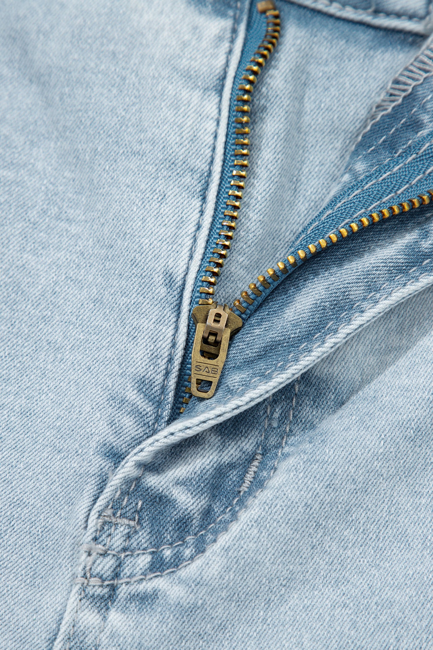 Sail Blue Frayed Cropped Barrel Jeans
