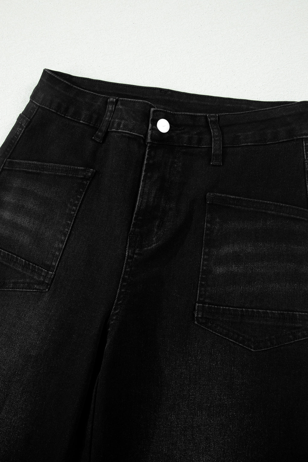 Sail Blue Frayed Cropped Barrel Jeans